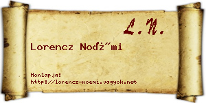 Lorencz Noémi névjegykártya